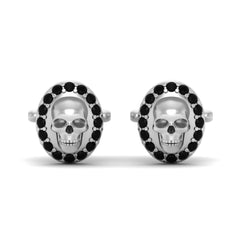 0.32TCW Onyx Skull Cufflinks Gothic Skull Cufflinks Suit Accessories