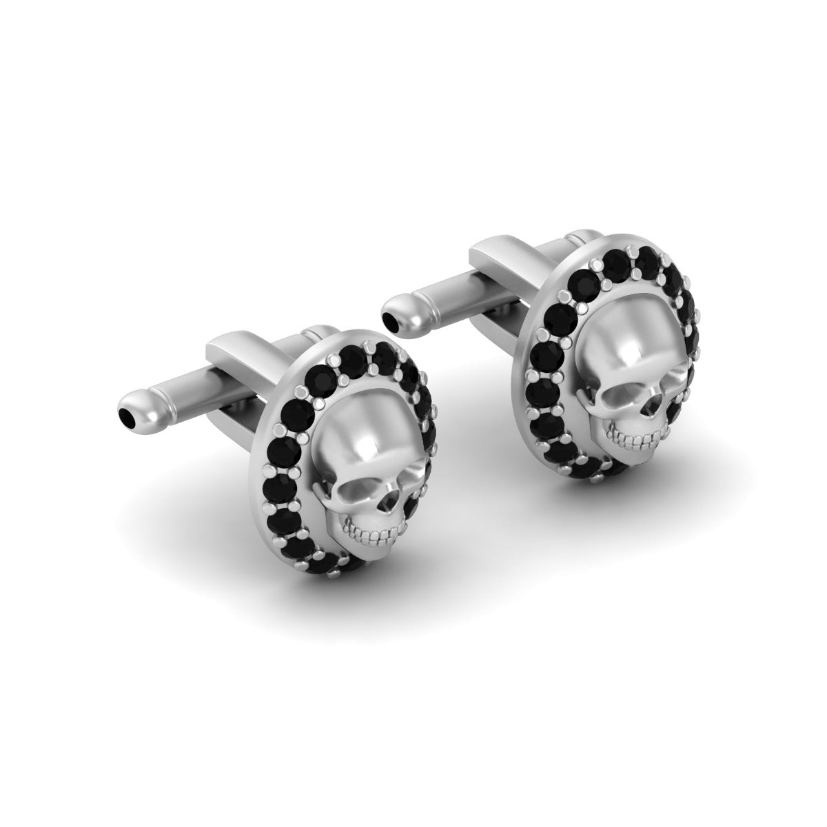 SOLID SILVER SKULL CUFFLINKS