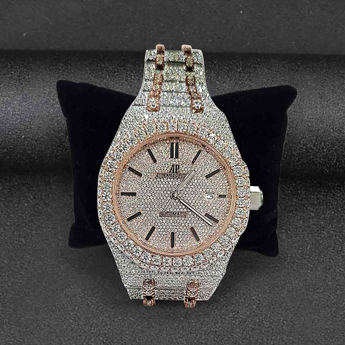 Audemars Piguet Royal Oak Watch CZ Diamond Iced Out Two tone